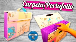 DIY  CarpetaPortafolio Reciclando Cartón  PumitaNegraArt🐾 [upl. by Nitniuq]