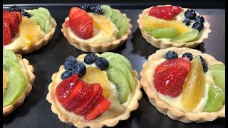 Mini fruit tart recipe  Custard Tart  Chanas Creations [upl. by Huxham]