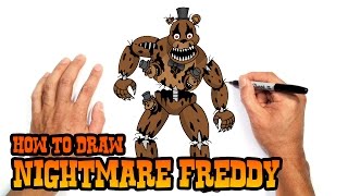 How to Draw Nightmare Freddy  Five Nights at Freddys [upl. by Yaresed]