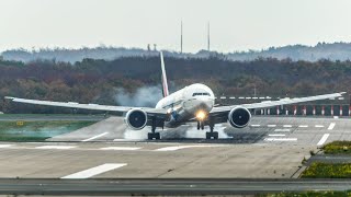 CROSSWIND LANDINGS during a STORMY DAY  BOEING 777 CRAZY A321 LANDING  4K [upl. by Eusadnilem]