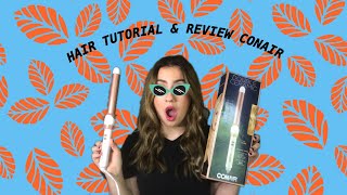 Hair Tutorial amp Review CONAIR DOUBLE CERAMIC 1 INCH Beachy waves [upl. by Ydnyl]