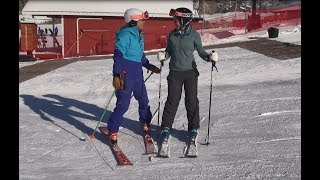 Beginner ski lesson 2 with Deb Armstrong gliding wedge [upl. by Nosredna]