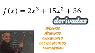 Derivadas Máximos Mínimos Crecimientos y Concavidad [upl. by Ardnod]