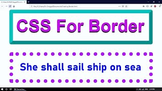 How To Create Borders By Using CSS in HTML  Part 13 [upl. by Viv]