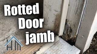 How to fix repair replace rotted exterior door jamb Easy [upl. by Bascio603]