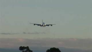 Qantas A380 Landing at Melbourne Airport Heavy Crosswind [upl. by Danyette]