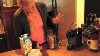 Nespresso Aeroccino Plus Frother Review Frothing Almond Milk [upl. by Dwain125]